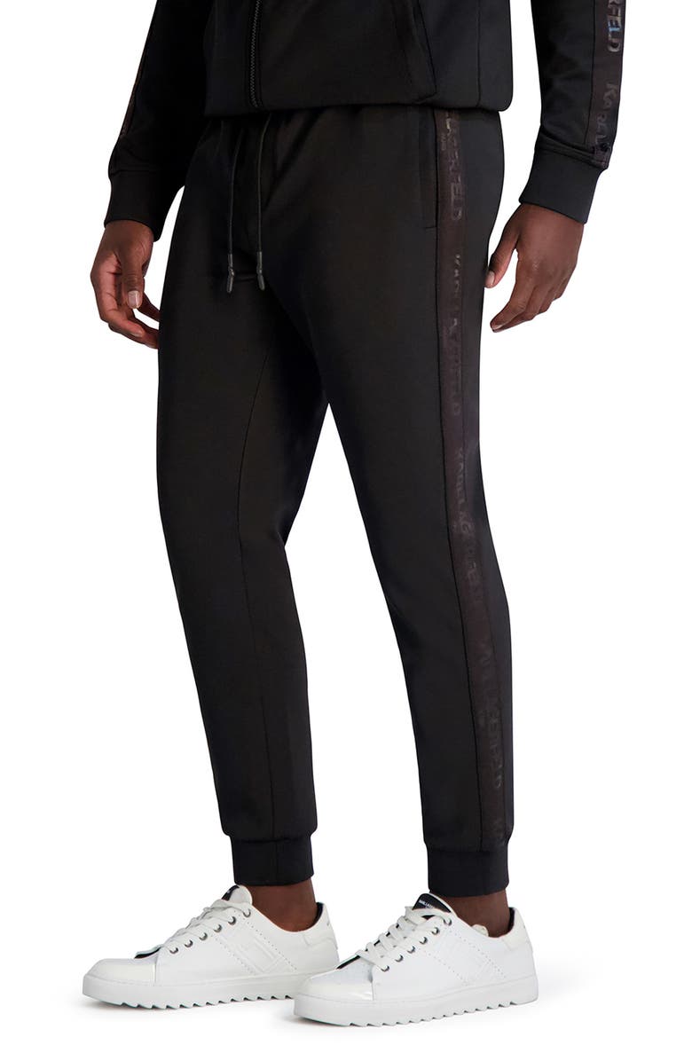 KARL LAGERFELD PARIS Logo Tape Joggers, Alternate, color, Black