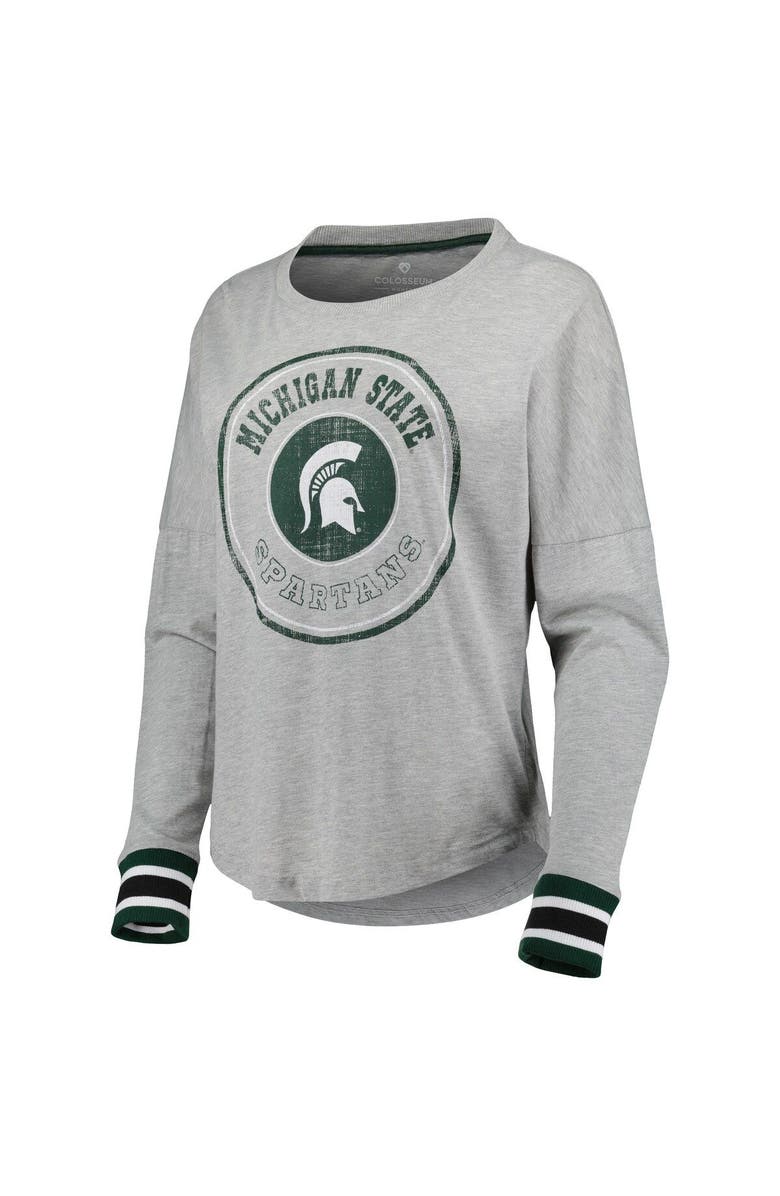 COLOSSEUM Women's Colosseum Heathered Gray Michigan State Spartans Andy Long Sleeve T-Shirt, Alternate, color, 