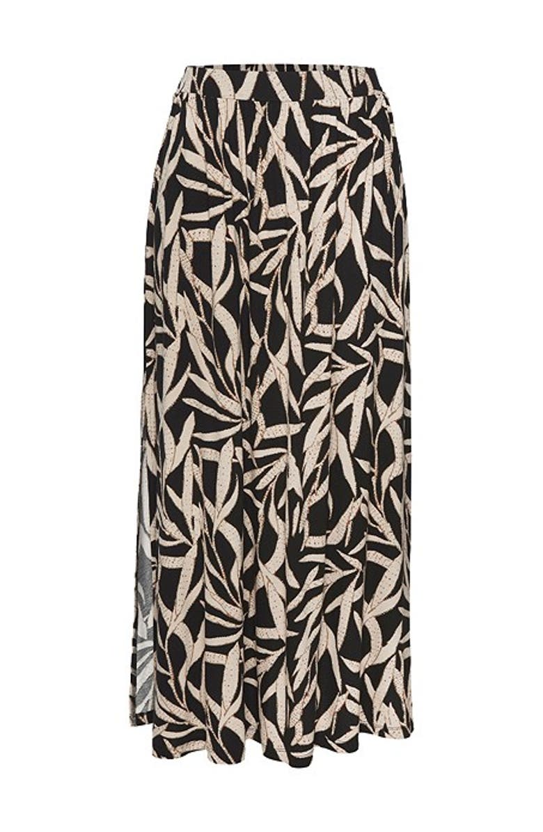 LASCANA Women's Side Slit Maxi Skirt, Alternate, color, Black & Taupe