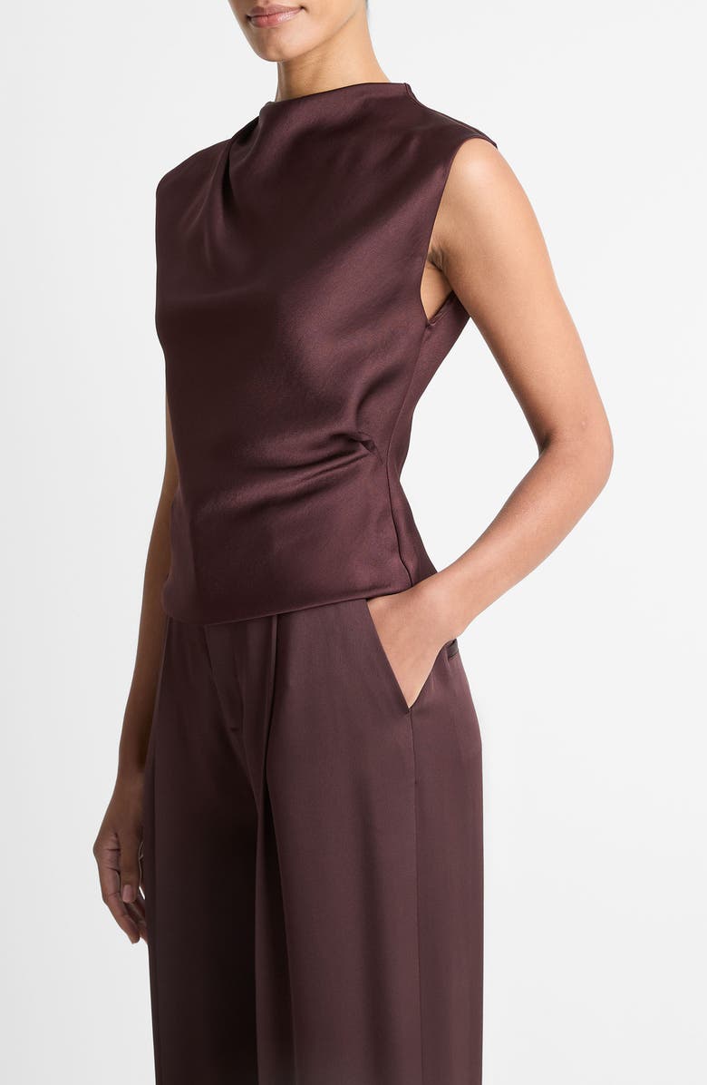 Vince Cowl Neck Satin Top, Alternate, color, Fig