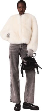 maje Beaded wide-leg jeans