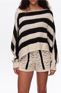 Bimba y Lola Striped Oversize Cropped Sweater