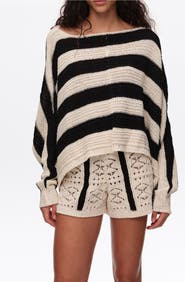 Bimba y Lola Striped Oversize Cropped Sweater
