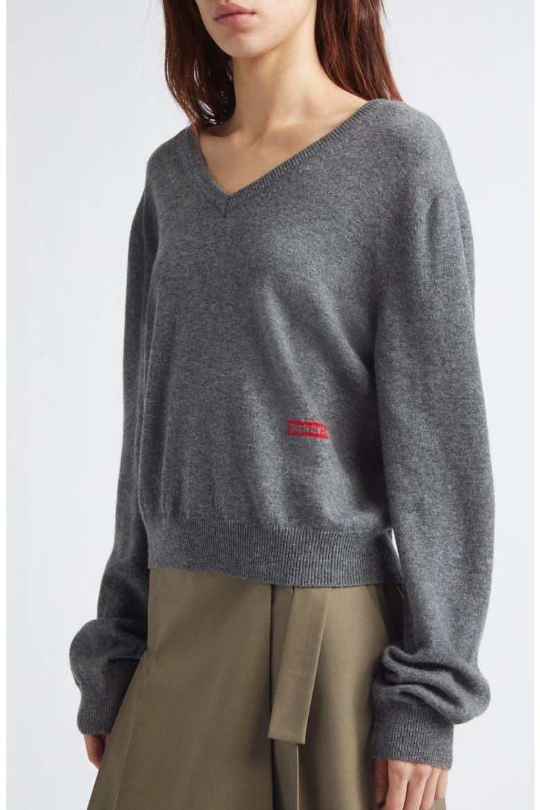 Classic Wool & Cashmere V-Neck Sweater, Alternate, color, MELANGE GREY