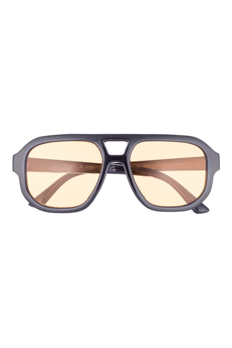 128mm Gradient Aviator Sunglasses, Main, color, BLACK AMBER