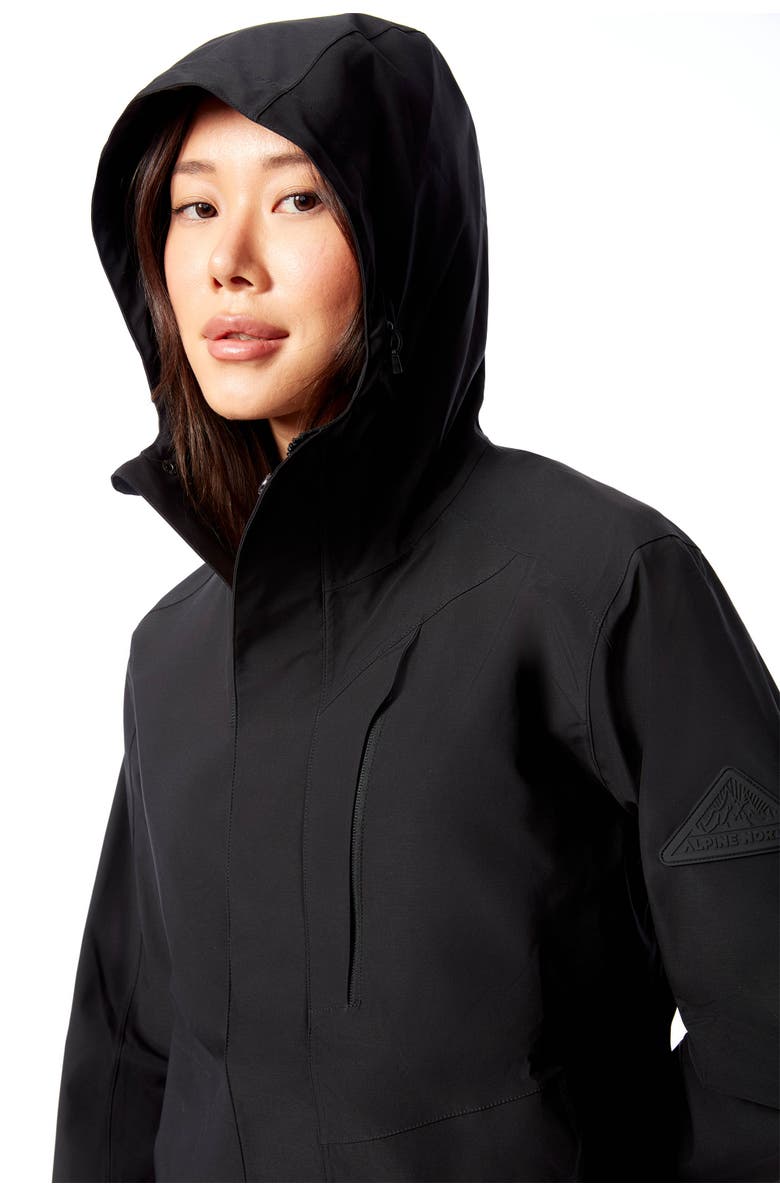 Alpine North Tahsis - Plus Size Lightweight Waterproof Shell Rain Jacket, Alternate, color, Black