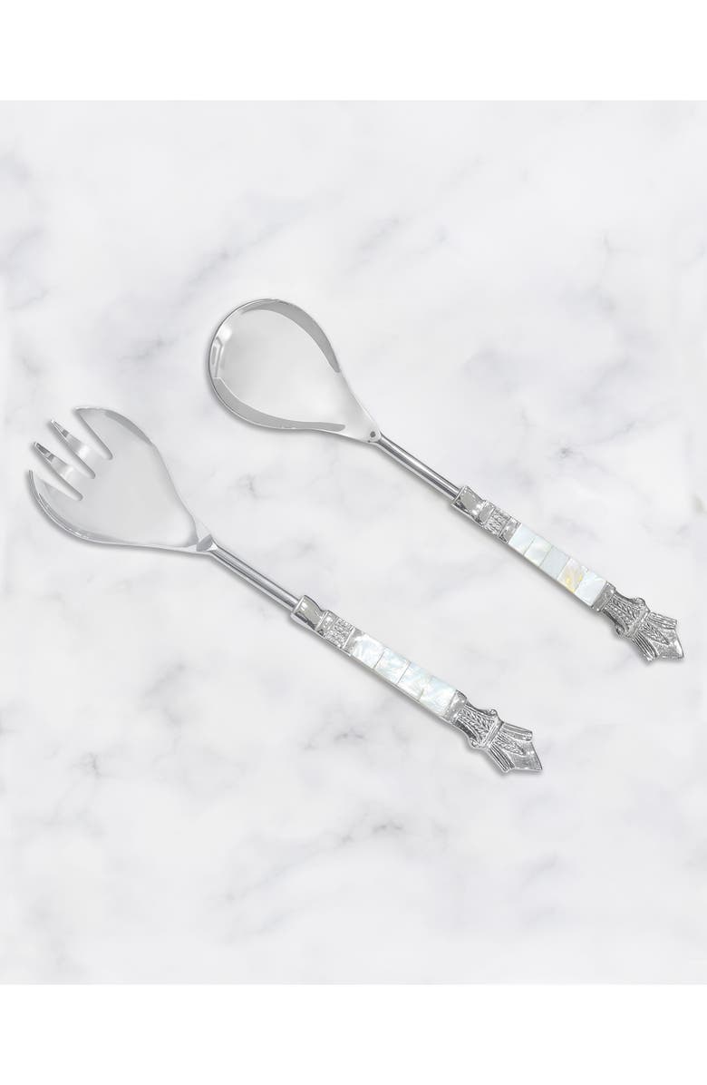 Tiramisu Mother-of-Pearl 2-Piece Salad Serving Set, Alternate, color, Ivory