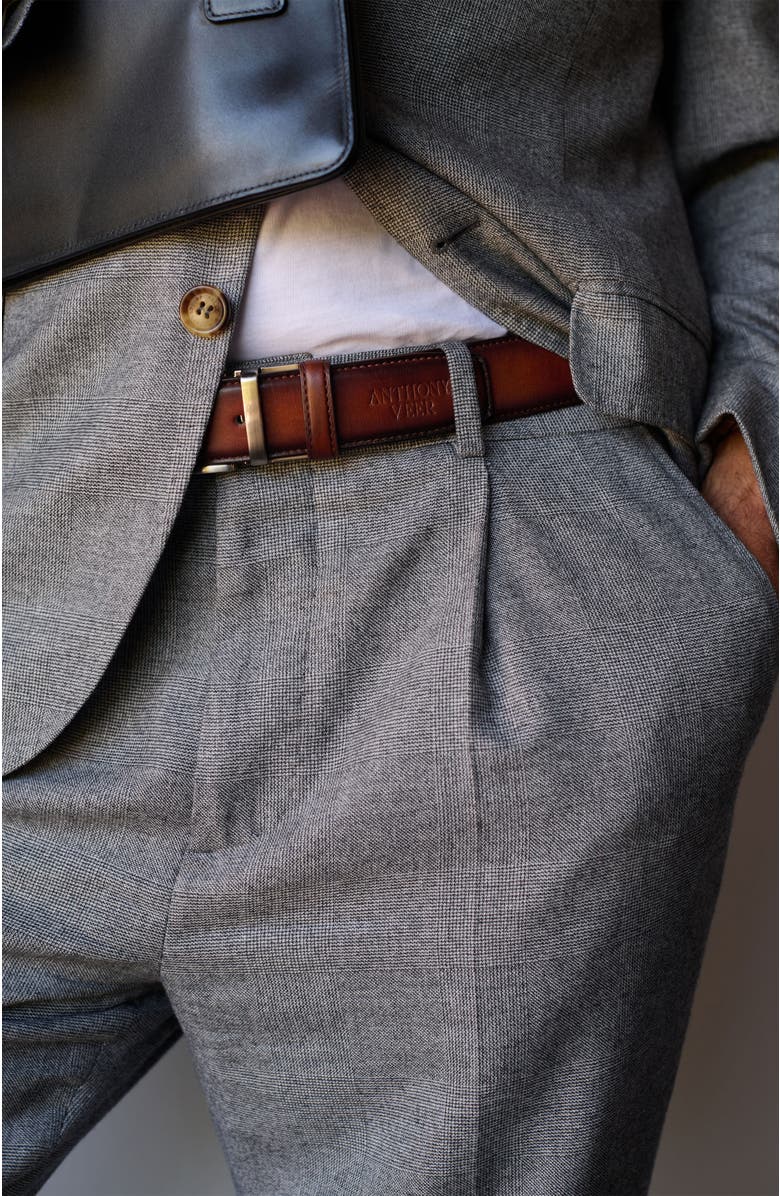 Anthony Veer Bari Leather Belt, Alternate, color, Black