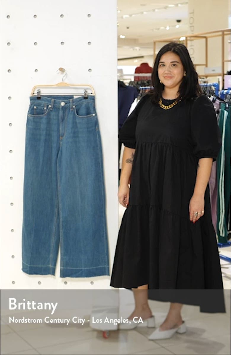 Ruth Super High Waist Raw Crop Wide Leg Jeans, sales video thumbnail