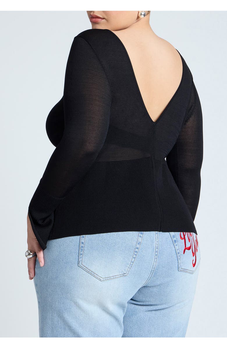 ELOQUII Button Detail Boatneck Sweater, Alternate, color, 