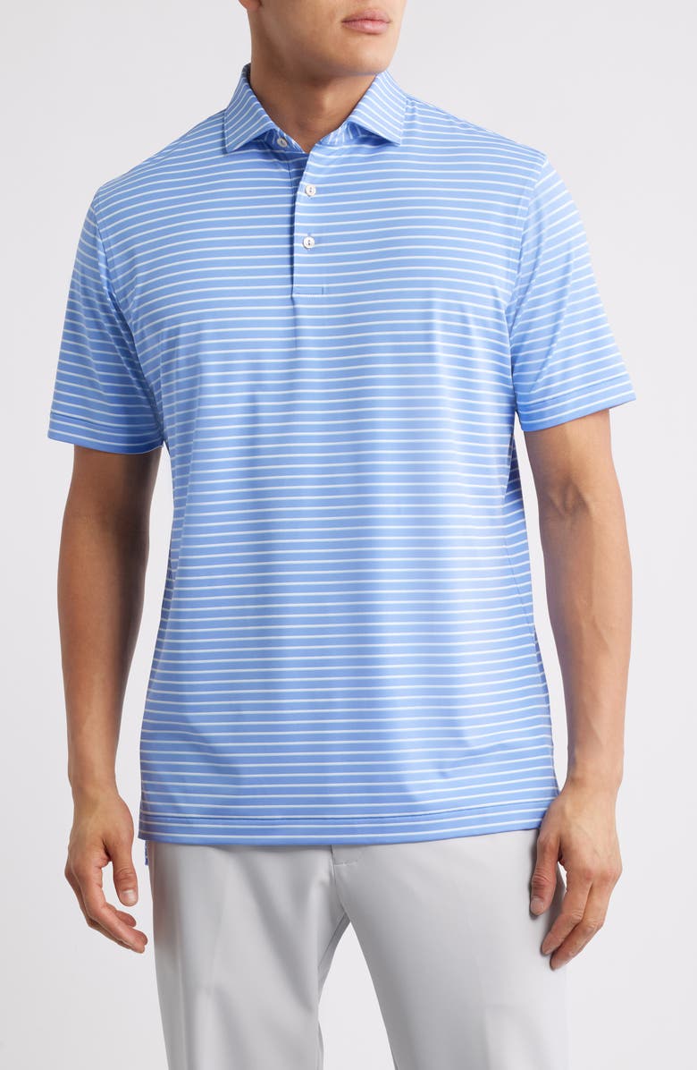 Peter Millar Basden Performance Jersey Polo, Main, color, Seaside Blue