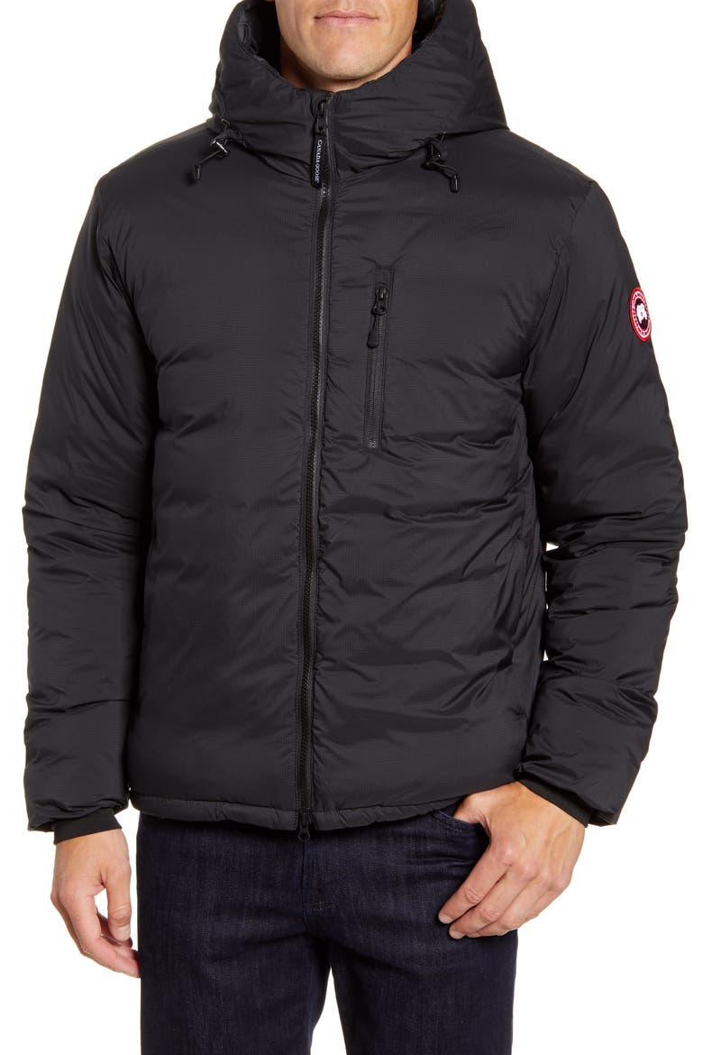 Lodge Packable Windproof 750 Fill Power Down Hooded Jacket, Alternate, color, BLACK