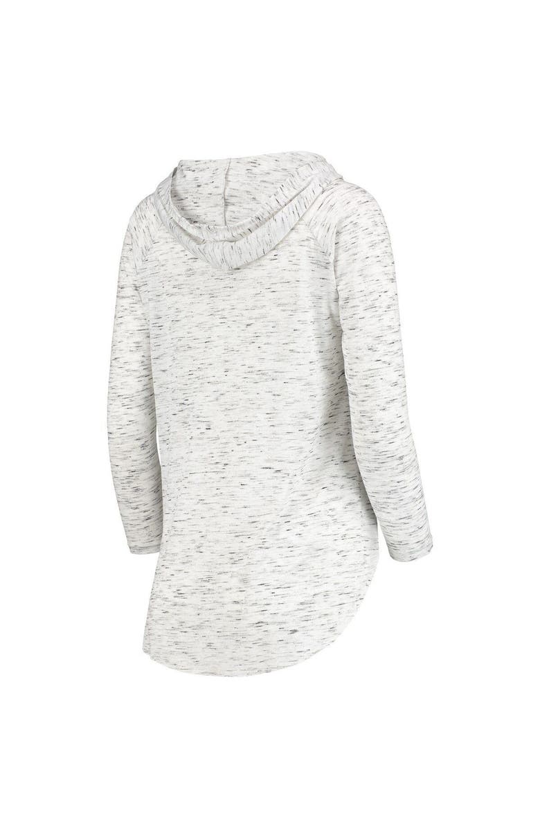 PRESSBOX Women's Pressbox Gray Indiana Hoosiers Space Dye Lace-Up V-Neck Long Sleeve T-Shirt, Alternate, color,