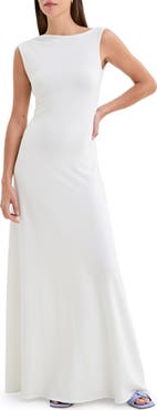 Marcella Laurel Sleeveless Stretch Jersey Gown
