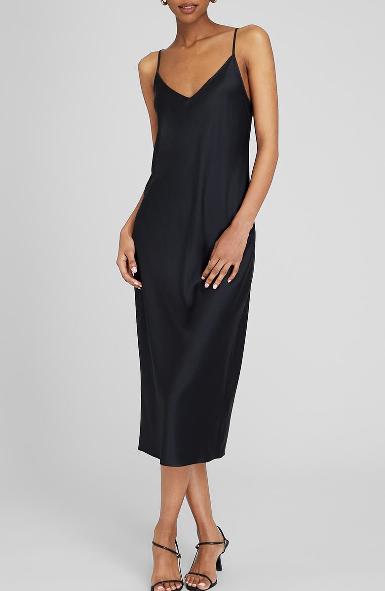 Club Monaco Silk Charmeuse Midi Slipdress, Main, color,