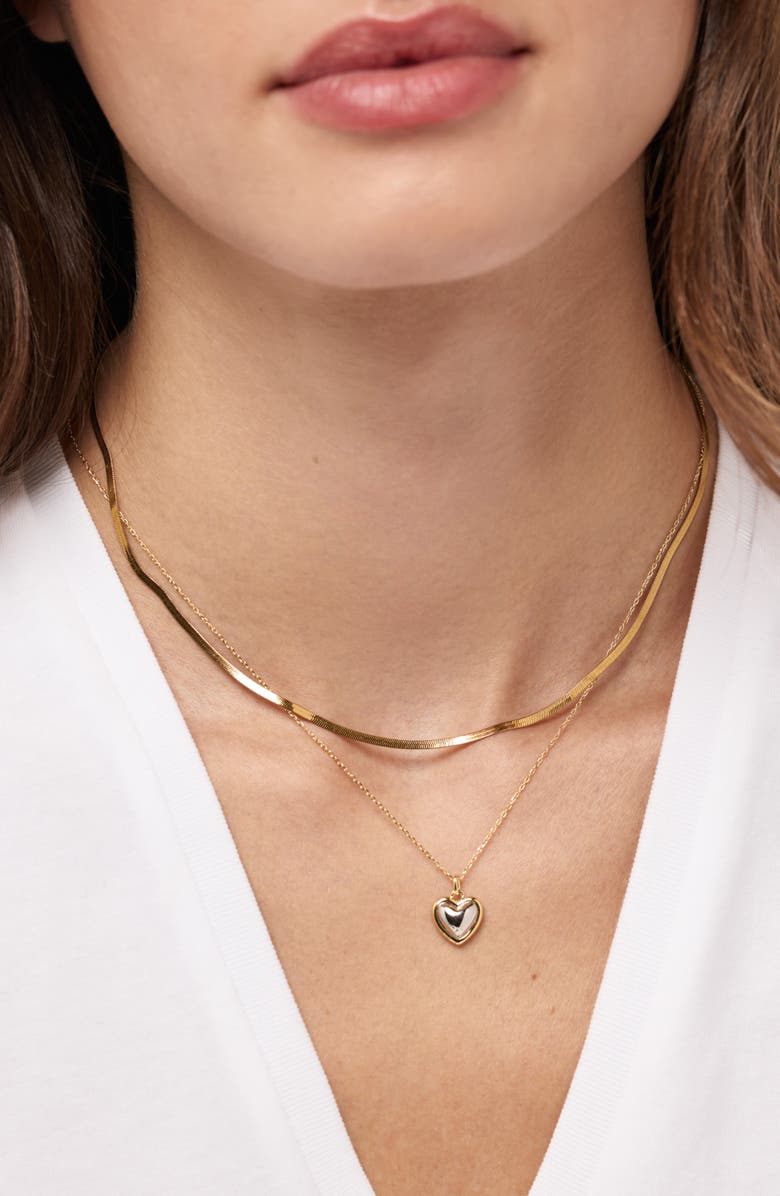 Ana Luisa Heart Pendant Necklace, Alternate, color, Gold / Silver