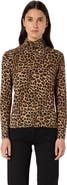 GERARD DAREL Helene Long Sleeve Printed Roll Neck Top