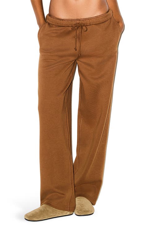 Cotton Fleece Blend Classic Straight Leg Pants (Regular & Plus)