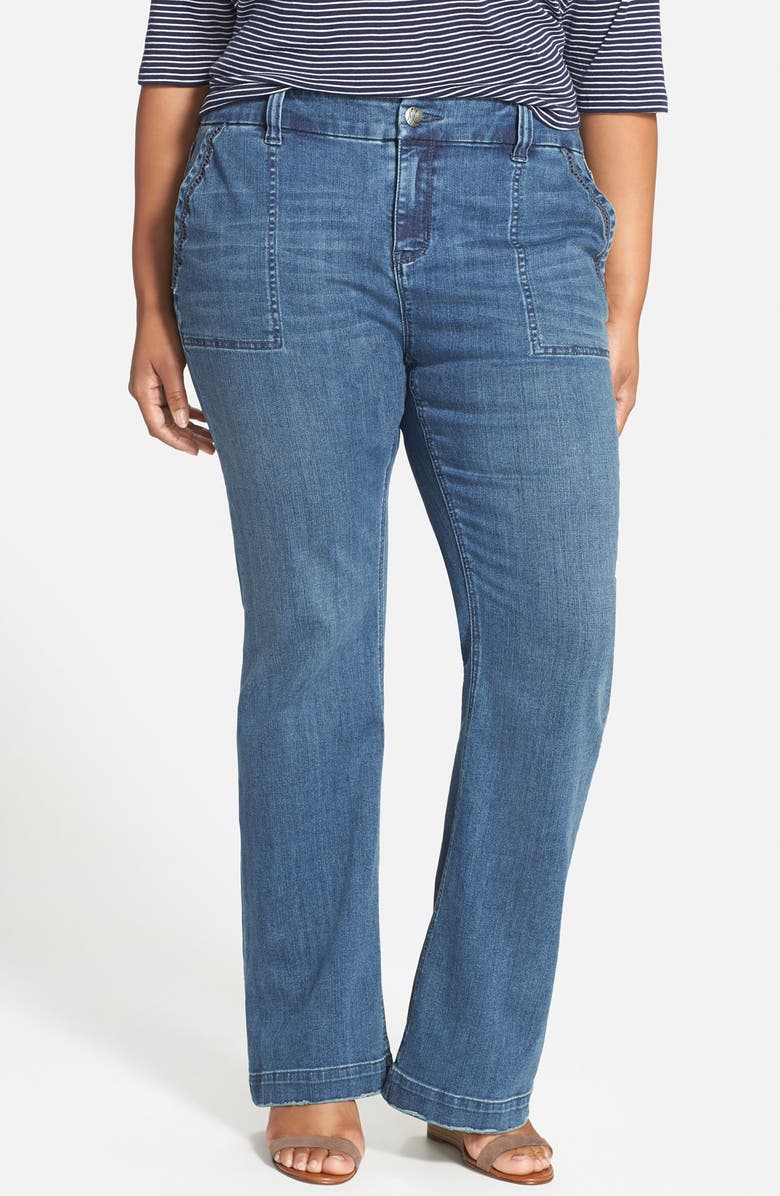 Melissa McCarthy Seven7 Stretch Flare Leg Jeans, Main, color, 