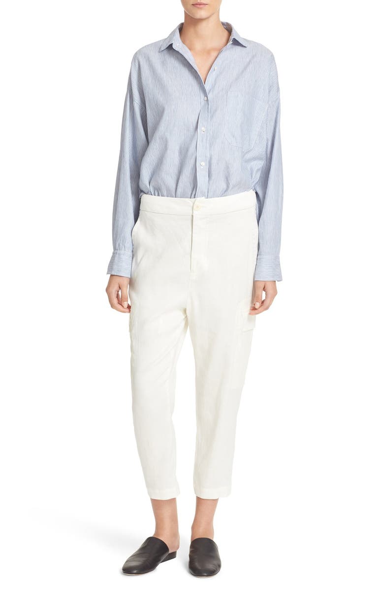 Vince Linen & Cotton Crop Shirt, Alternate, color, 