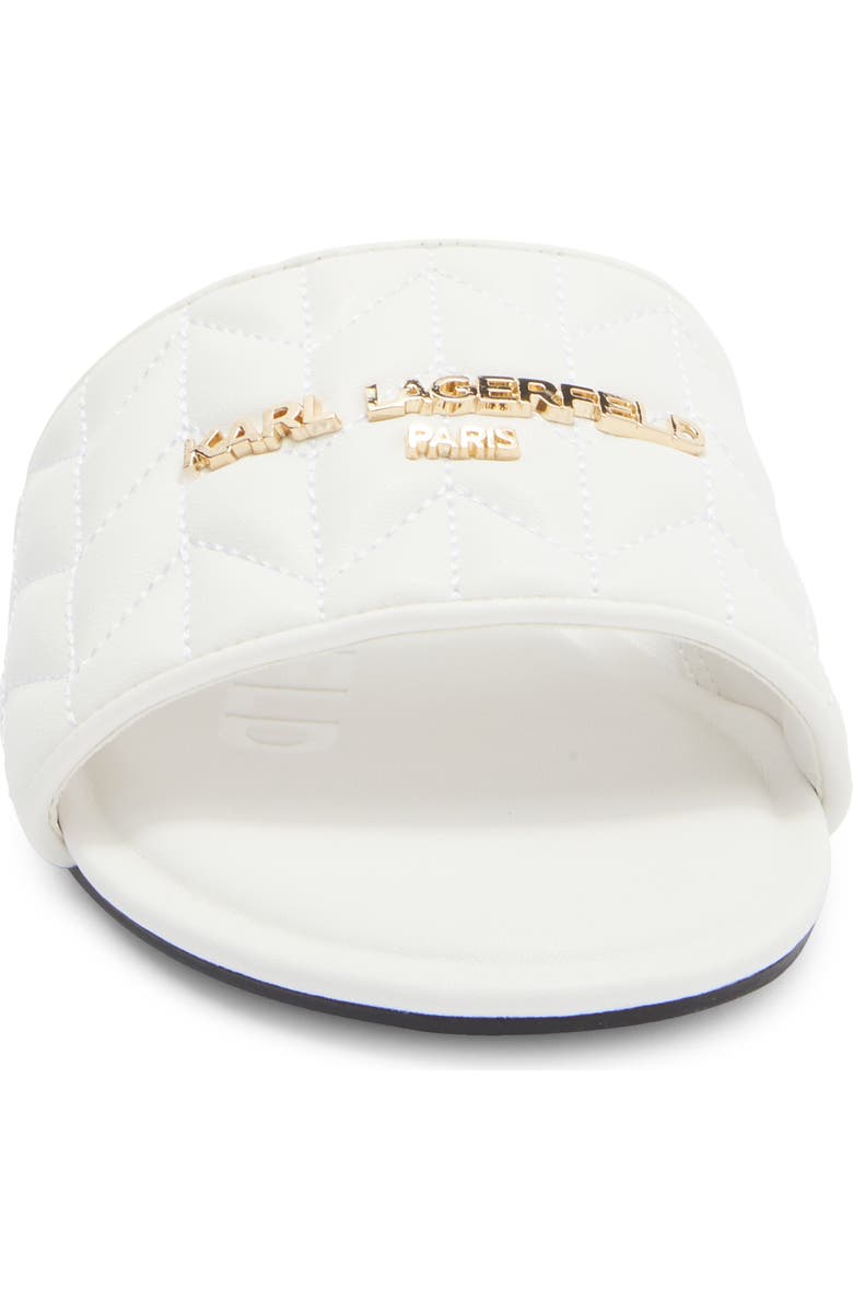 KARL LAGERFELD PARIS Cati Quilted Slide Sandal, Alternate, color, White