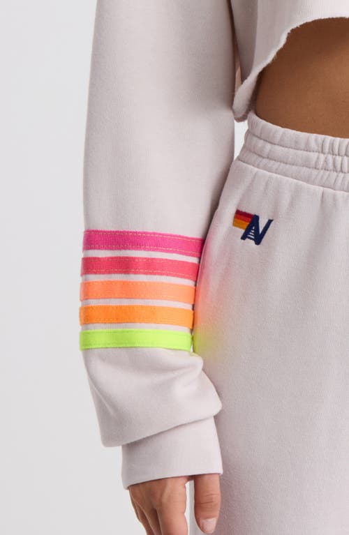 Aviator Nation Rugby Stitch Crop Sweatshirt