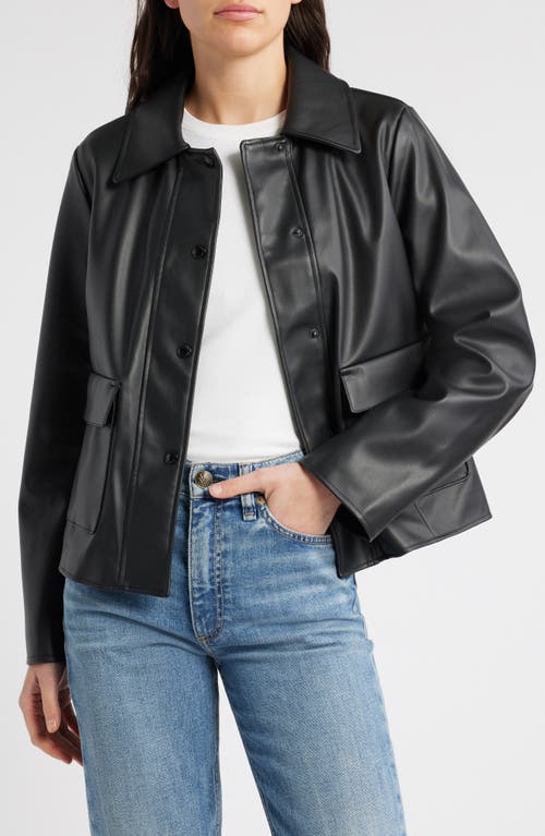 Shop Sam Edelman Faux Leather Swing Jacket In Black