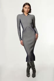 Karen Millen Petite Fitted Long Sleeve Midi Dress