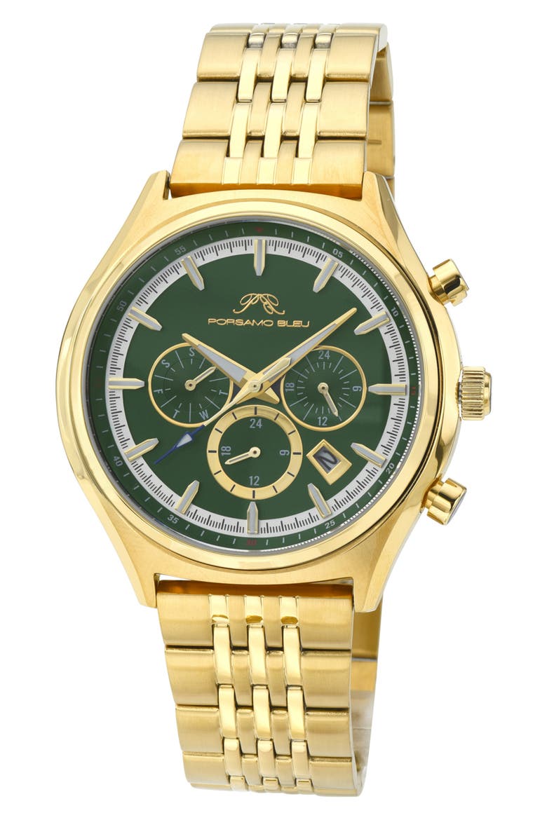 Charlie Multifunction Bracelet Strap Watch, 45mm, Main, color, GOLD