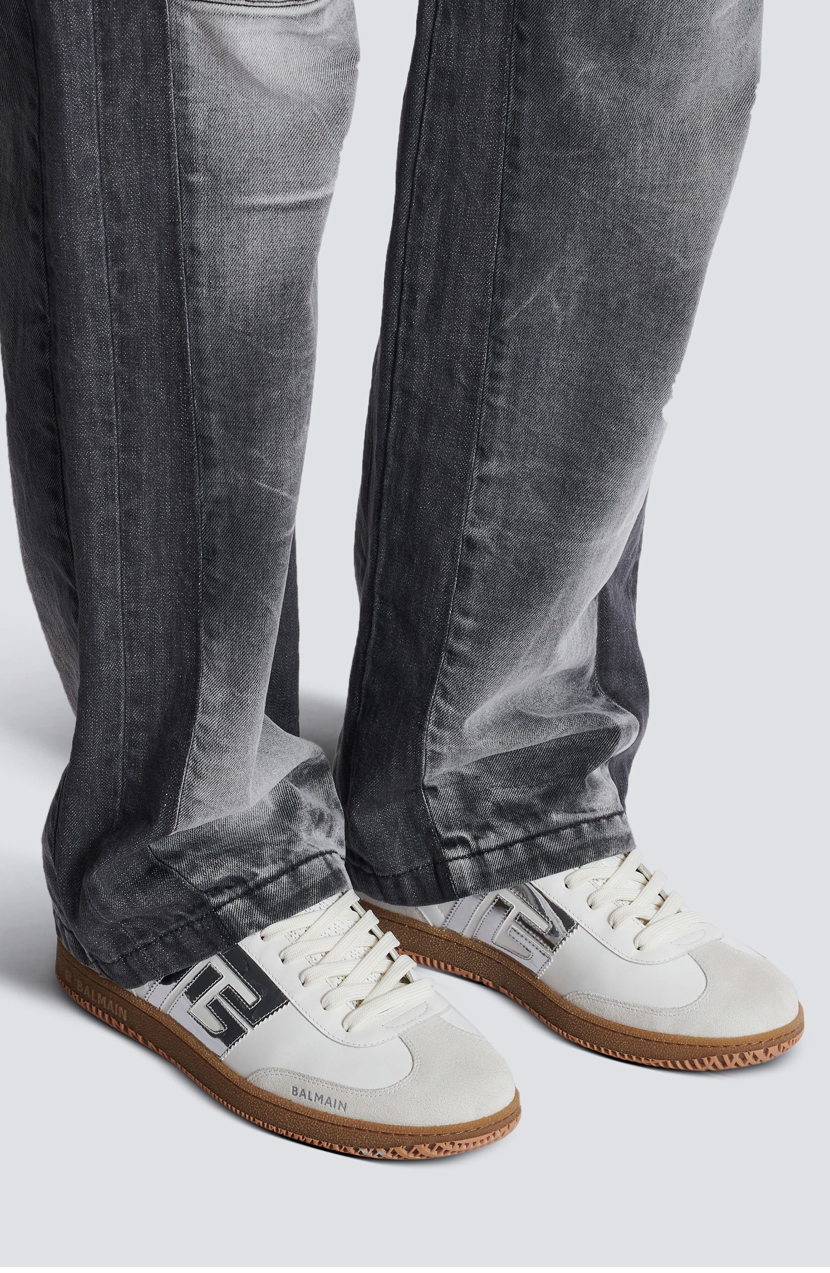 Balmain Swan Low Top Sneaker, Alternate, color, 