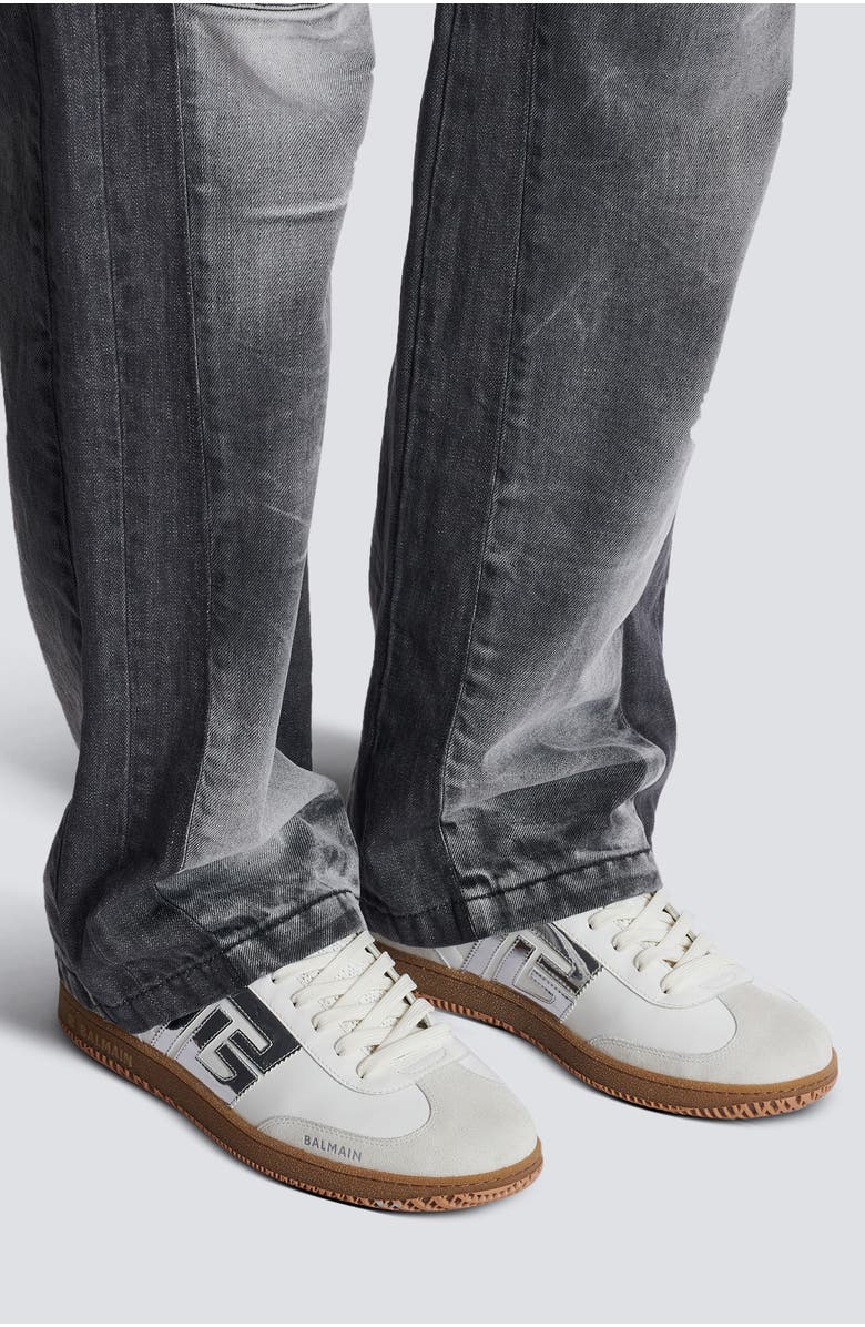 Balmain Swan Low Top Sneaker, Alternate, color, Gac White/ Silver