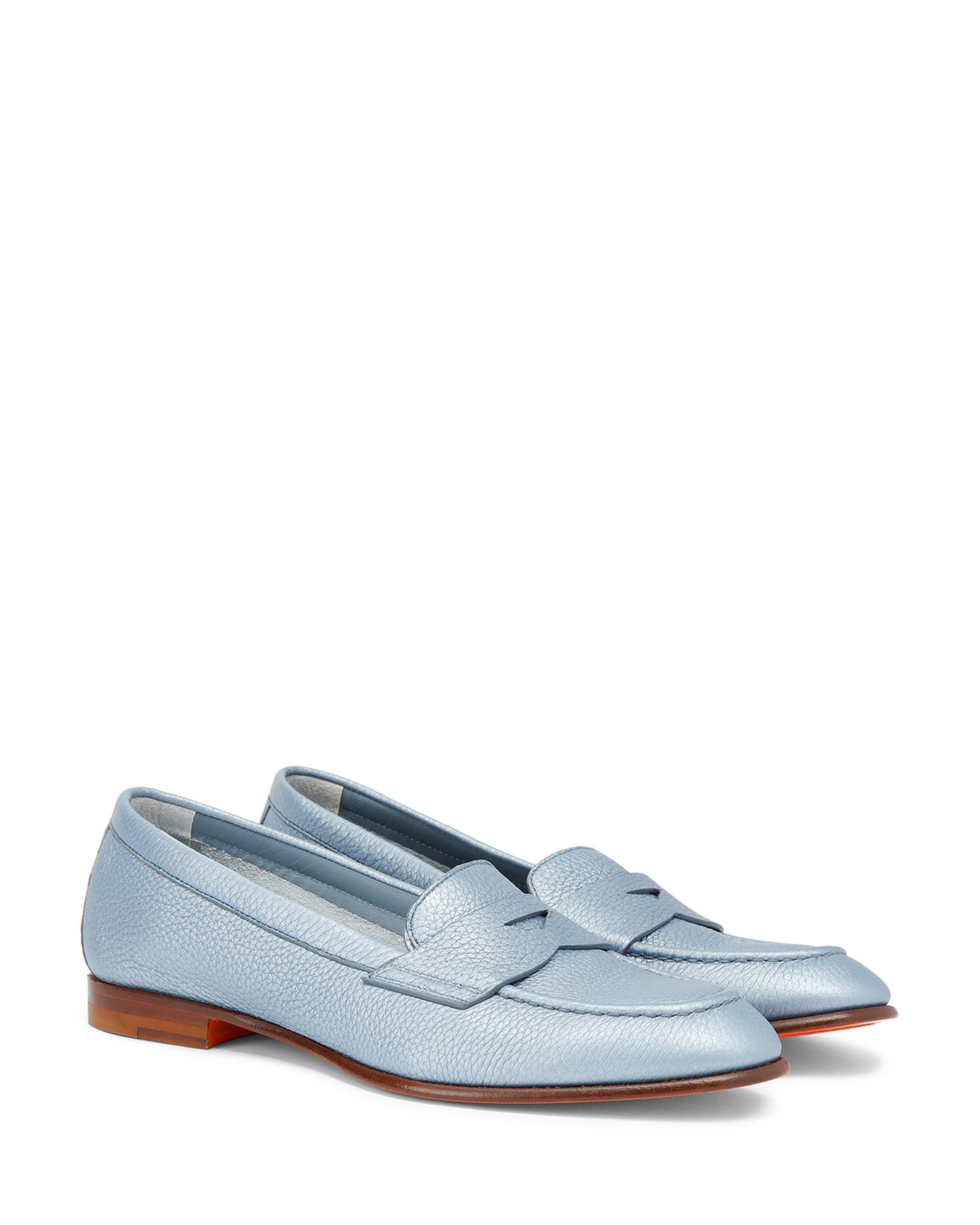 Women's Tumbled Leather Penny Loafer, Alternate, color, Blue