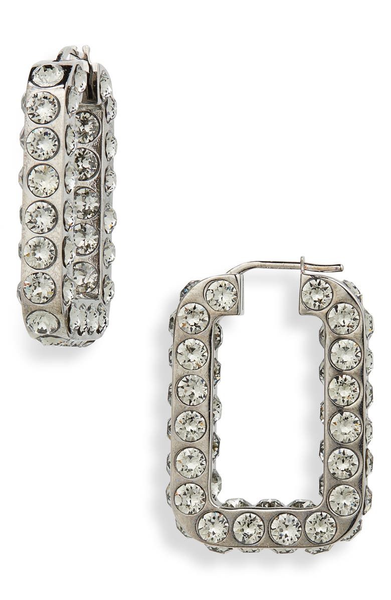 Amina Muaddi Crystal Hoop Earrings, Main, color,