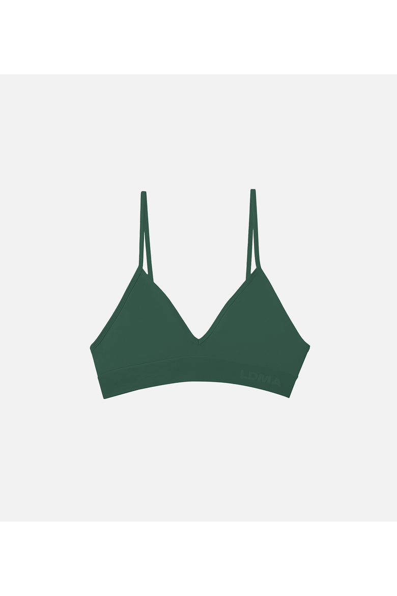 Low Show V Bralette, Alternate, color, Forest Green