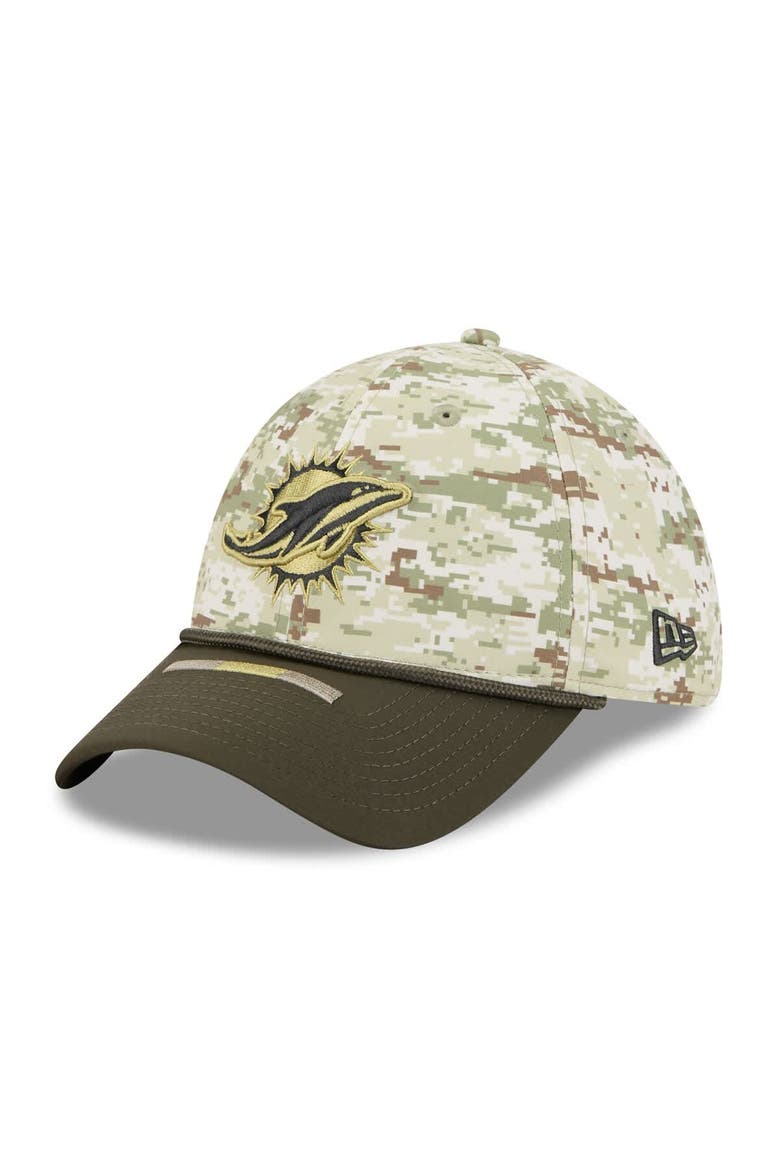 Men's New Era  Camo Miami Dolphins 2025 Salute to Service 39THIRTY Flex Hat, Alternate, color, Camo