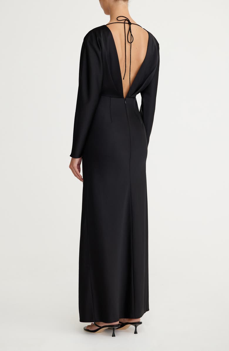 Significant Other Lucile Long Sleeve Satin Gown, Alternate, color,