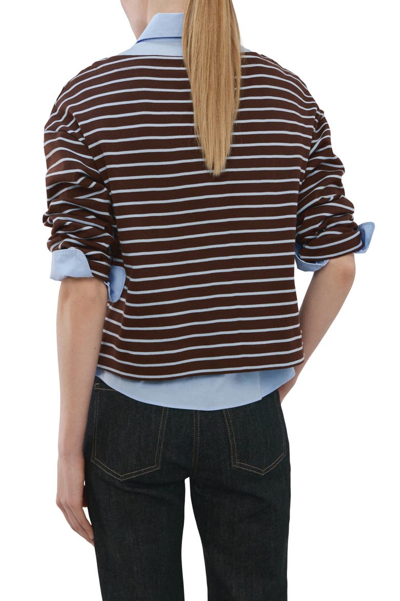 Stripe Boatneck Sweatshirt, Alternate, color, CHOCOLATE