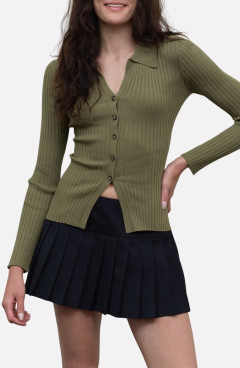Collared Rib Cardigan