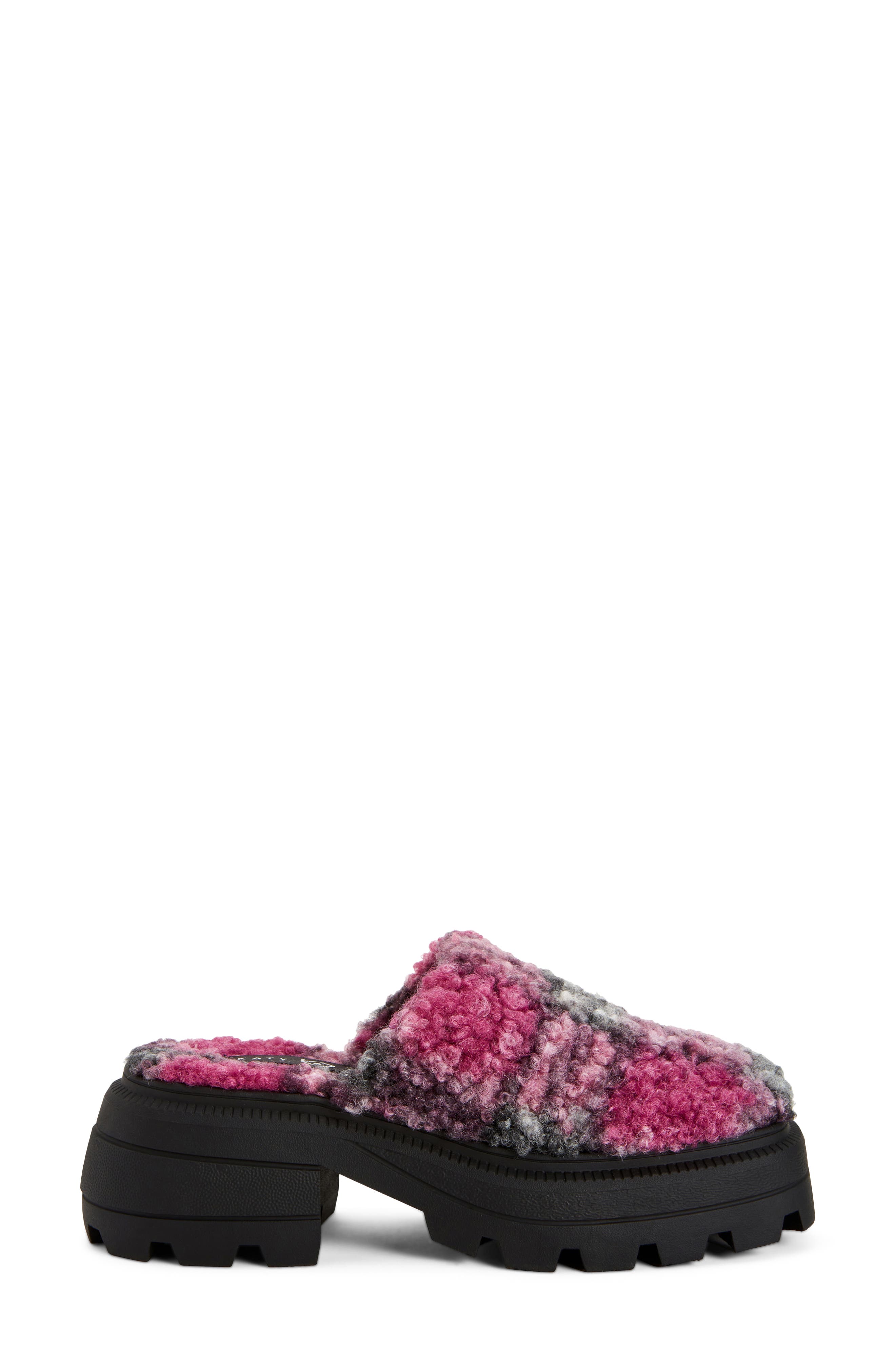 The Geli Faux Fur Combat Mule, Alternate, color, PURPLE MULTI