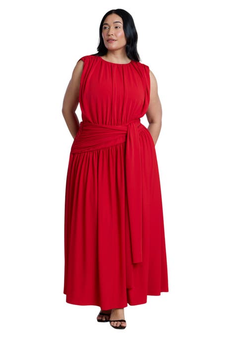 Tie Detail Drop Waist Maxi Dress