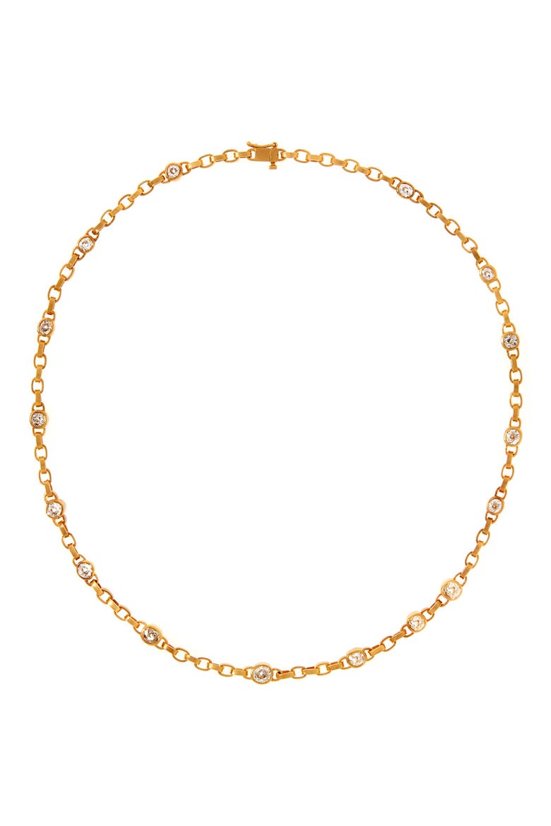 Diamond Fairy Station Chain Necklace, Main, color, YELLOW GOLD/ DIAMOND