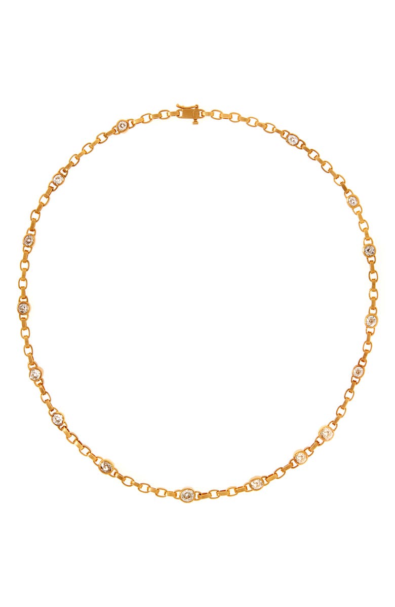 Darius Diamond Fairy Station Chain Necklace, Main, color, Yellow Gold/ Diamond