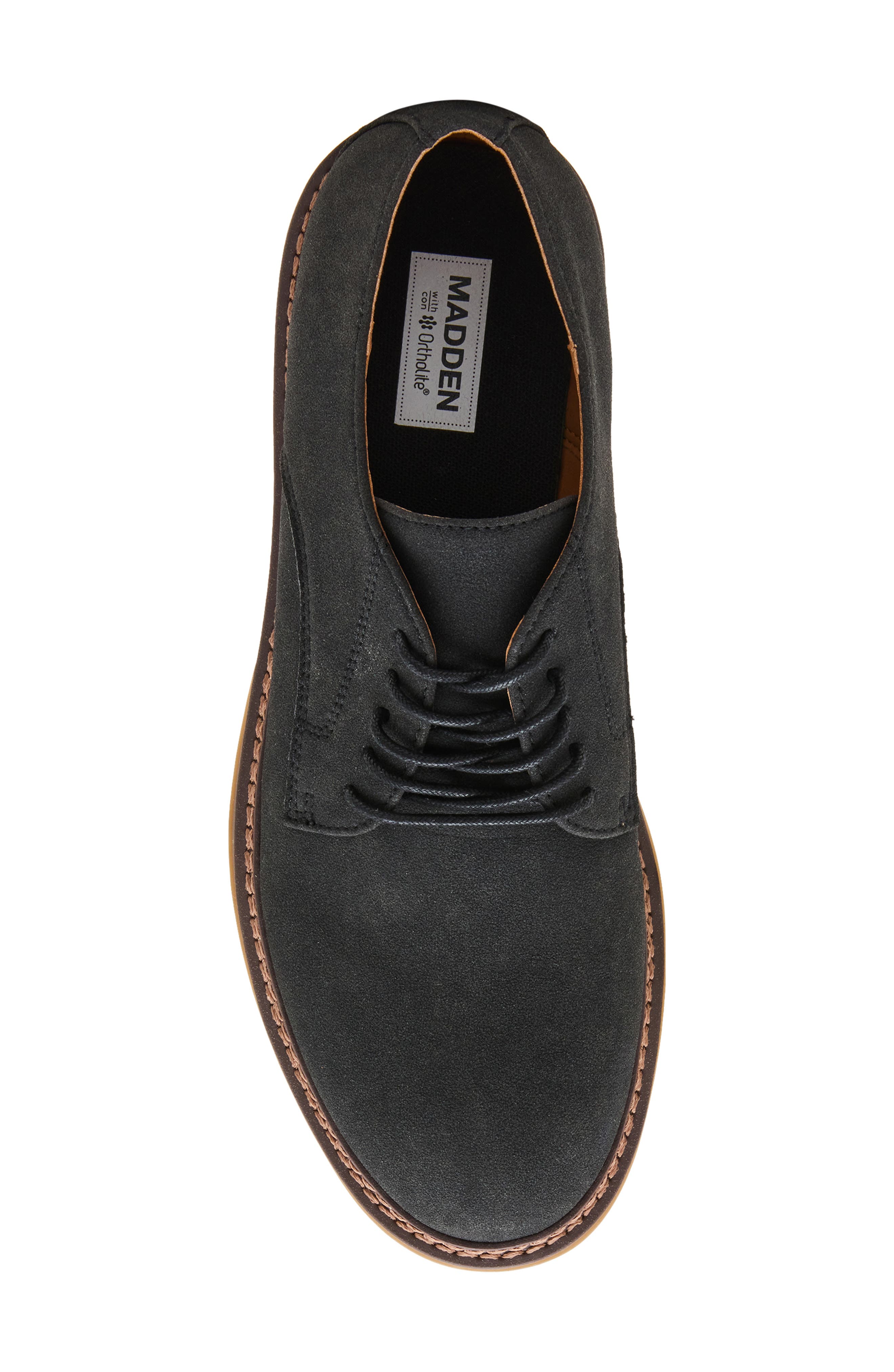 Mantiz Faux Suede Plain Toe Derby, Alternate, color, BLACK SUEDE PU