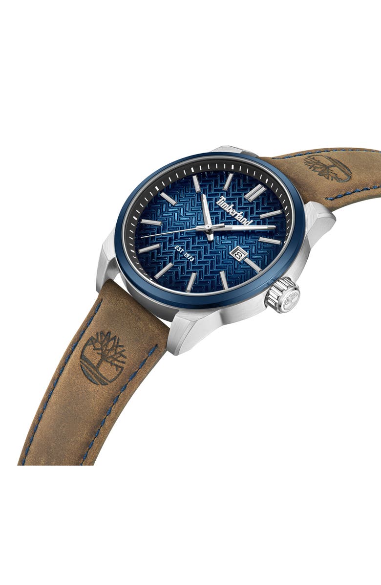 Timberland Henniker II Leather Strap Watch, 44mm, Alternate, color,