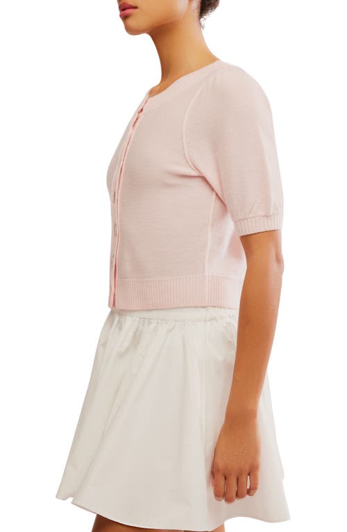 Free People Isla Elbow Sleeve Wool & Cashmere Blend Cardigan In Pink