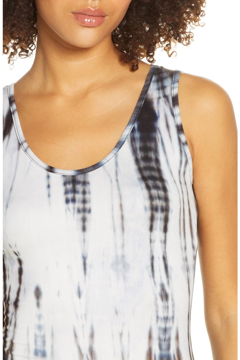 Sleeveless Tie Dye Midi Dress, Alternate, color, BLACK