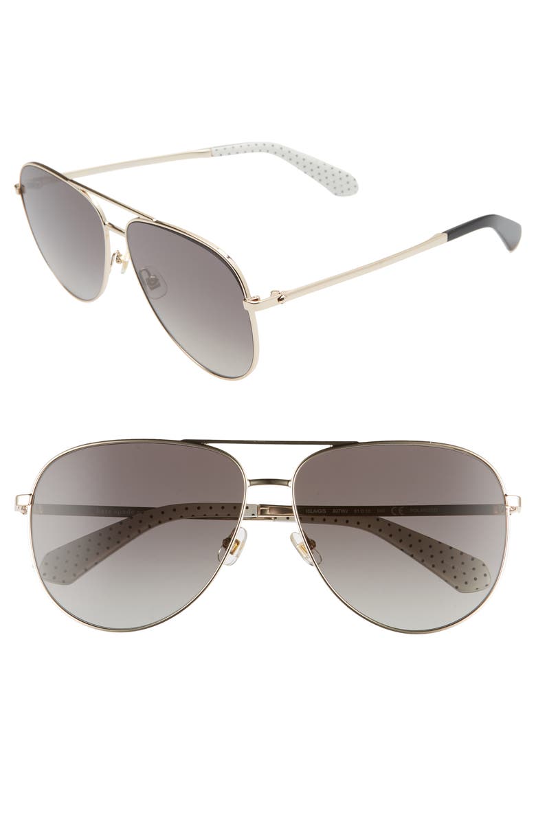 Kate Spade New York isla 61mm aviator sunglasses, Main, color, 