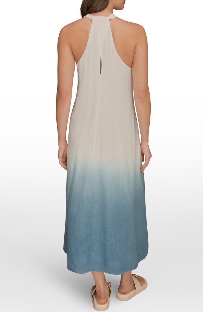 Donna Karan New York V-Neck Sleeveless Maxi Dress, Alternate, color, Washed Indigo D