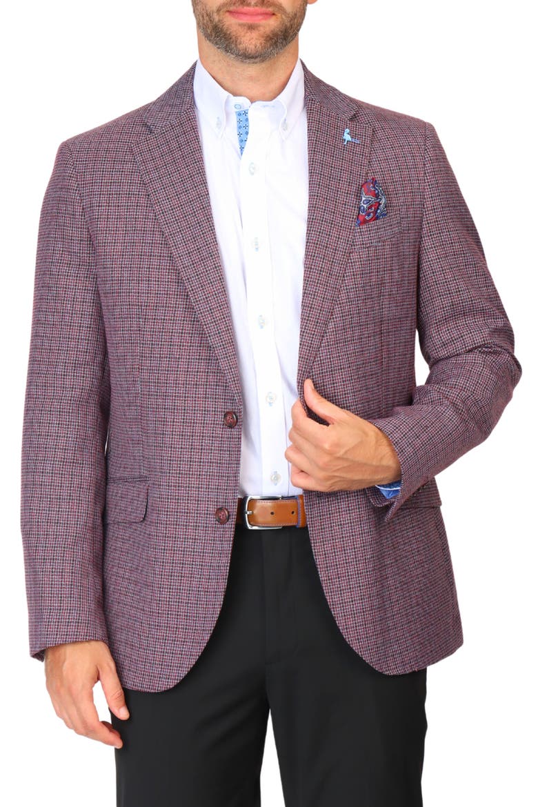 Micro Houndstooth Sport Coat, Main, color, MERLOT