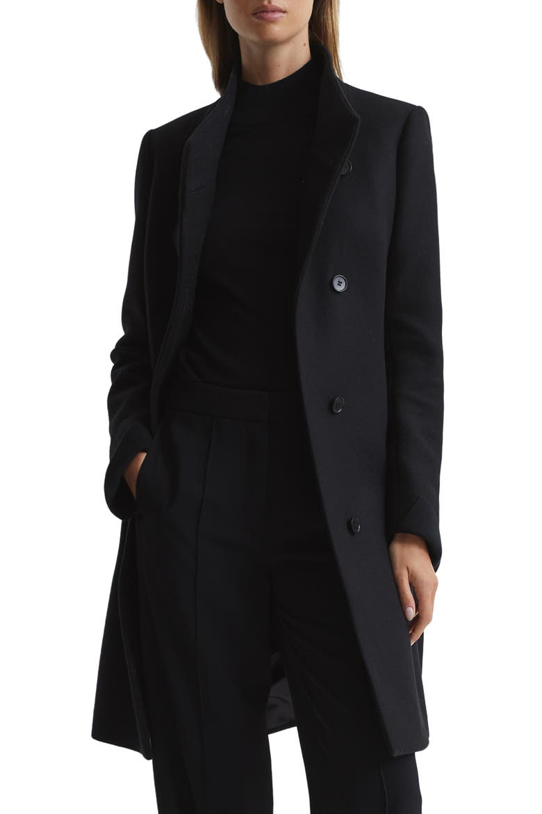 Mia Wool Blend Coat, Main, color, BLACK